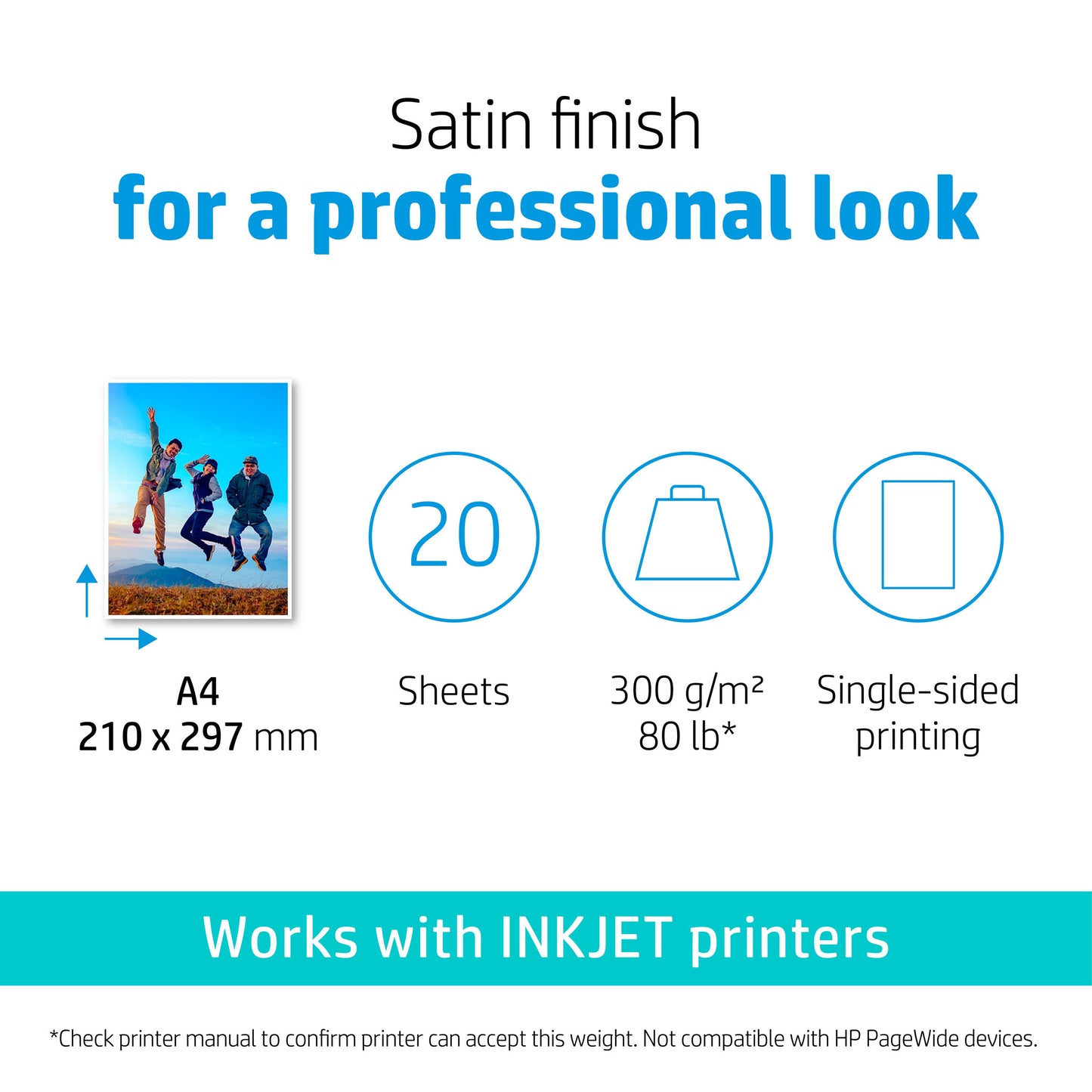 HP Premium Plus Semi-gloss Photo Paper-20 sht/A4/210 x 297 mm