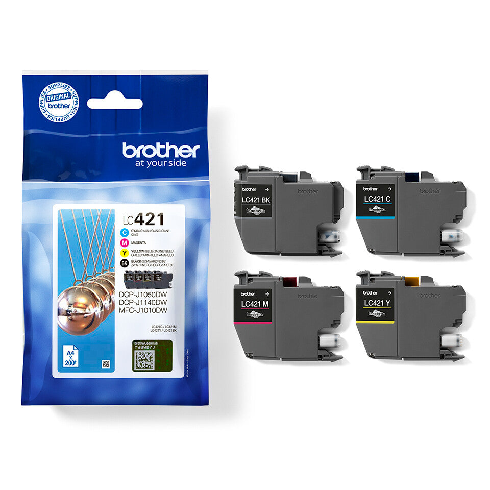 Brother LC421VAL ink cartridge 4 pc(s) Original Standard Yield Black, Cyan, Magenta, Yellow