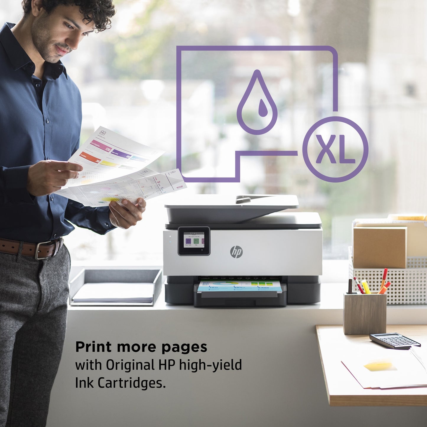 HP OfficeJet Pro 9010e Wireless All-in-One Color Printer, Instant Ink; Two-sided printing