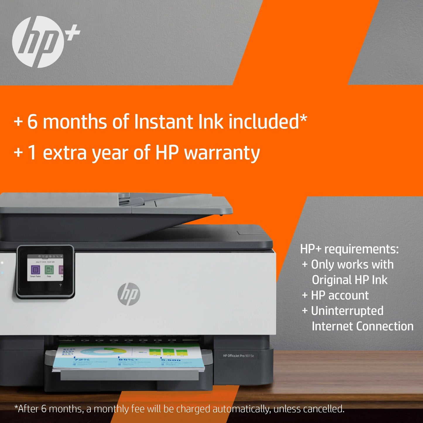 HP OfficeJet Pro 9010e Wireless All-in-One Color Printer, Instant Ink; Two-sided printing