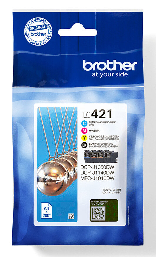Brother LC421VAL ink cartridge 4 pc(s) Original Standard Yield Black, Cyan, Magenta, Yellow