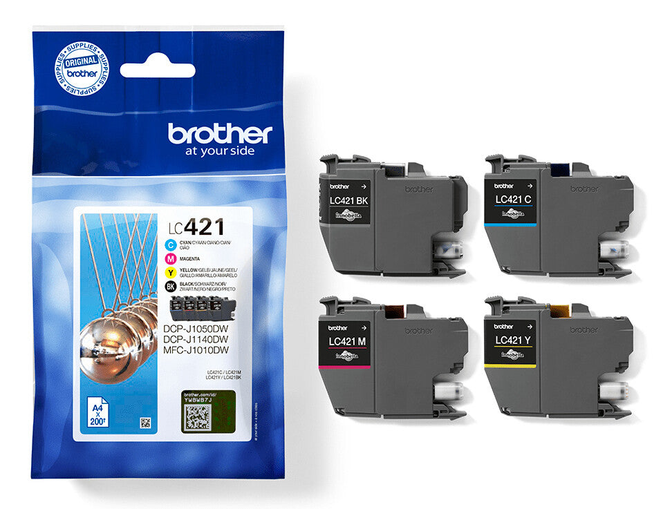 Brother LC421VAL ink cartridge 4 pc(s) Original Standard Yield Black, Cyan, Magenta, Yellow