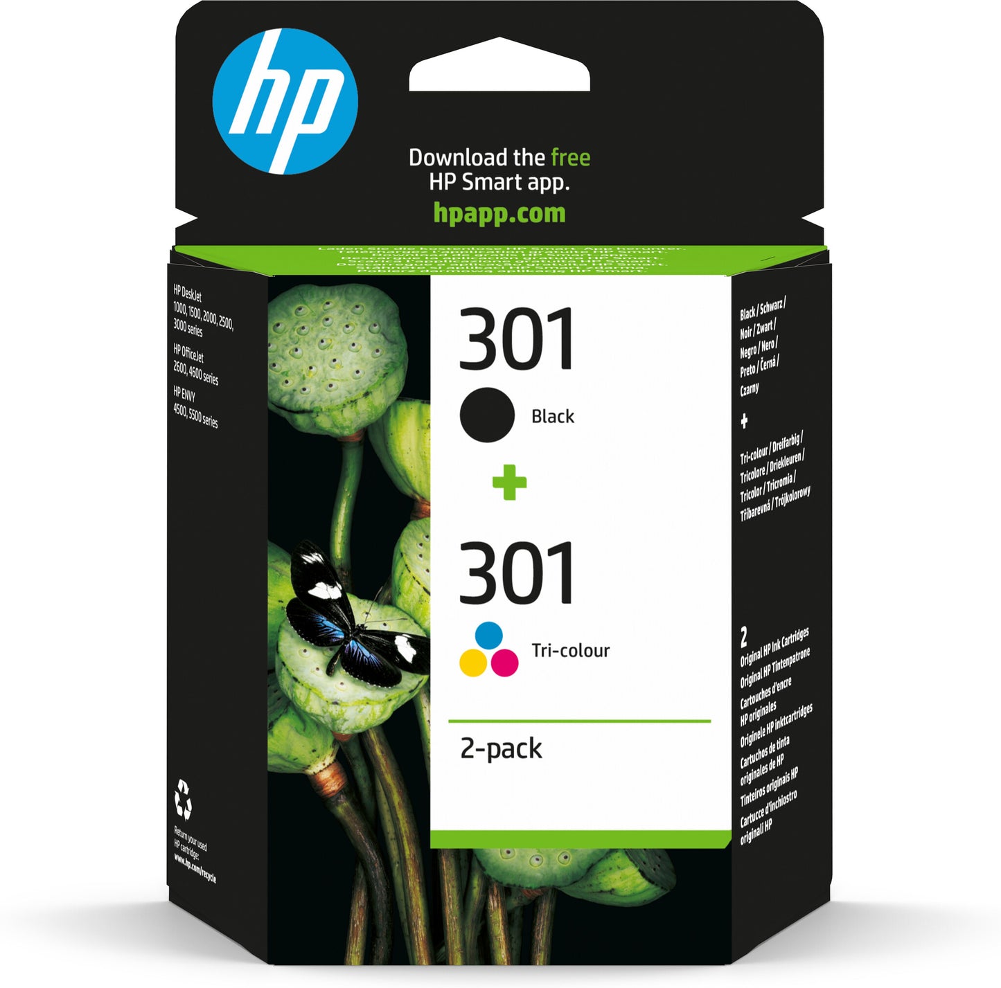 HP 301 2-pack Black/Tri-color Original Ink Cartridges