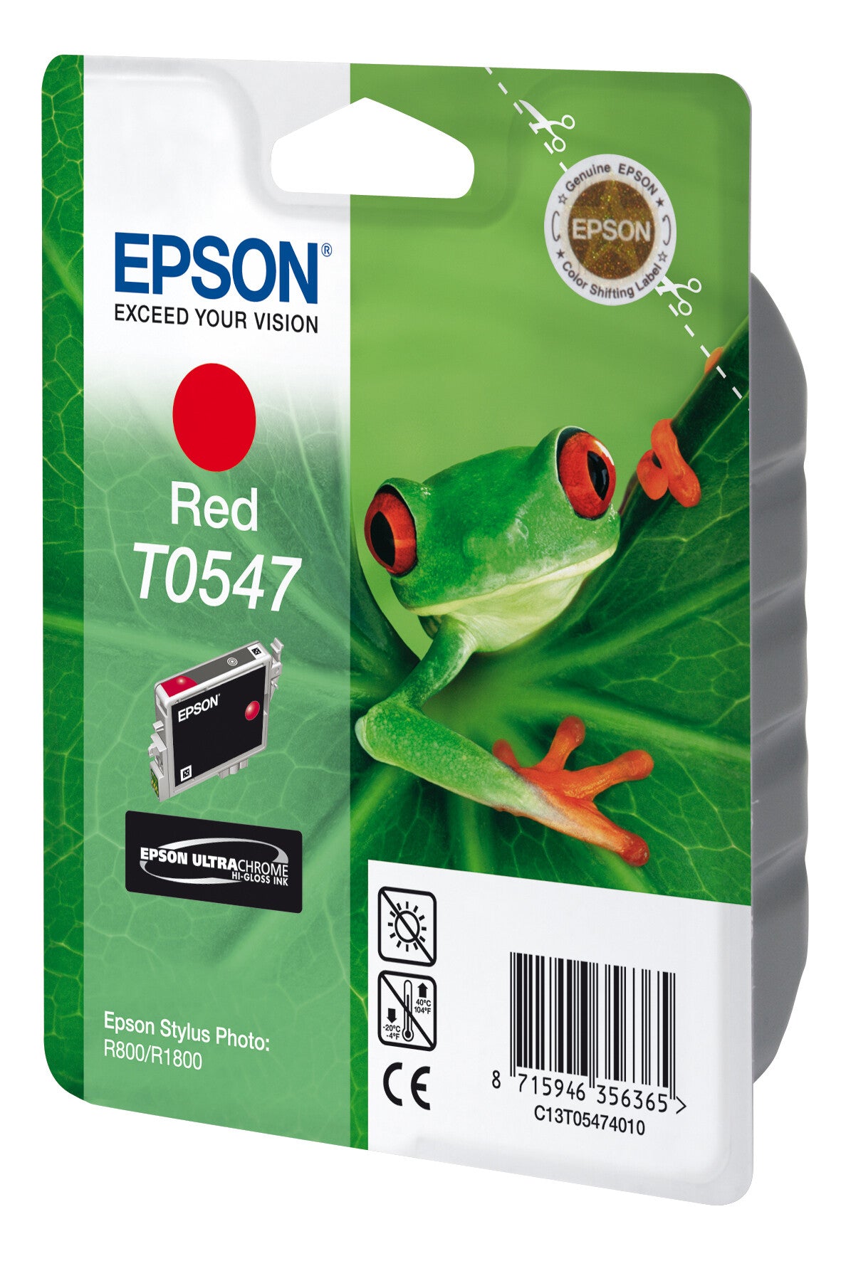 Epson Singlepack Red T0547 Ultra Chrome Hi-Gloss