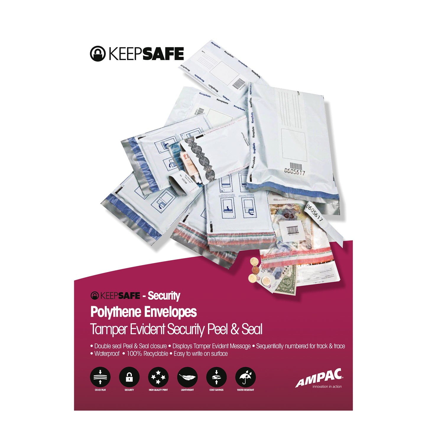 Ampac C5 Envelope 165x260mm Tamper Evident Security Opaque (Pack of 20) KSTE-1