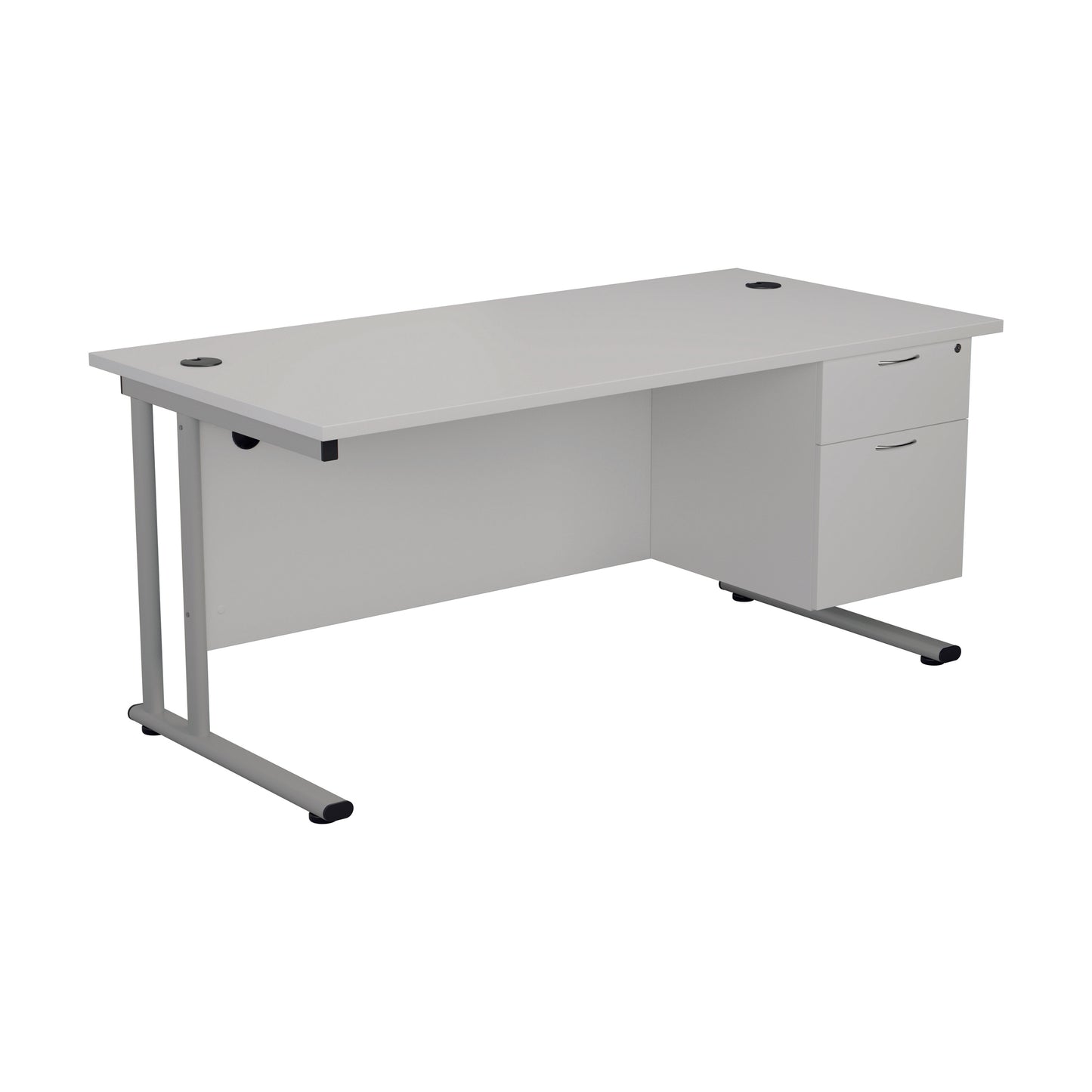 Jemini 2 Drawer Fixed Pedestal 404x655x495mm White KF74416
