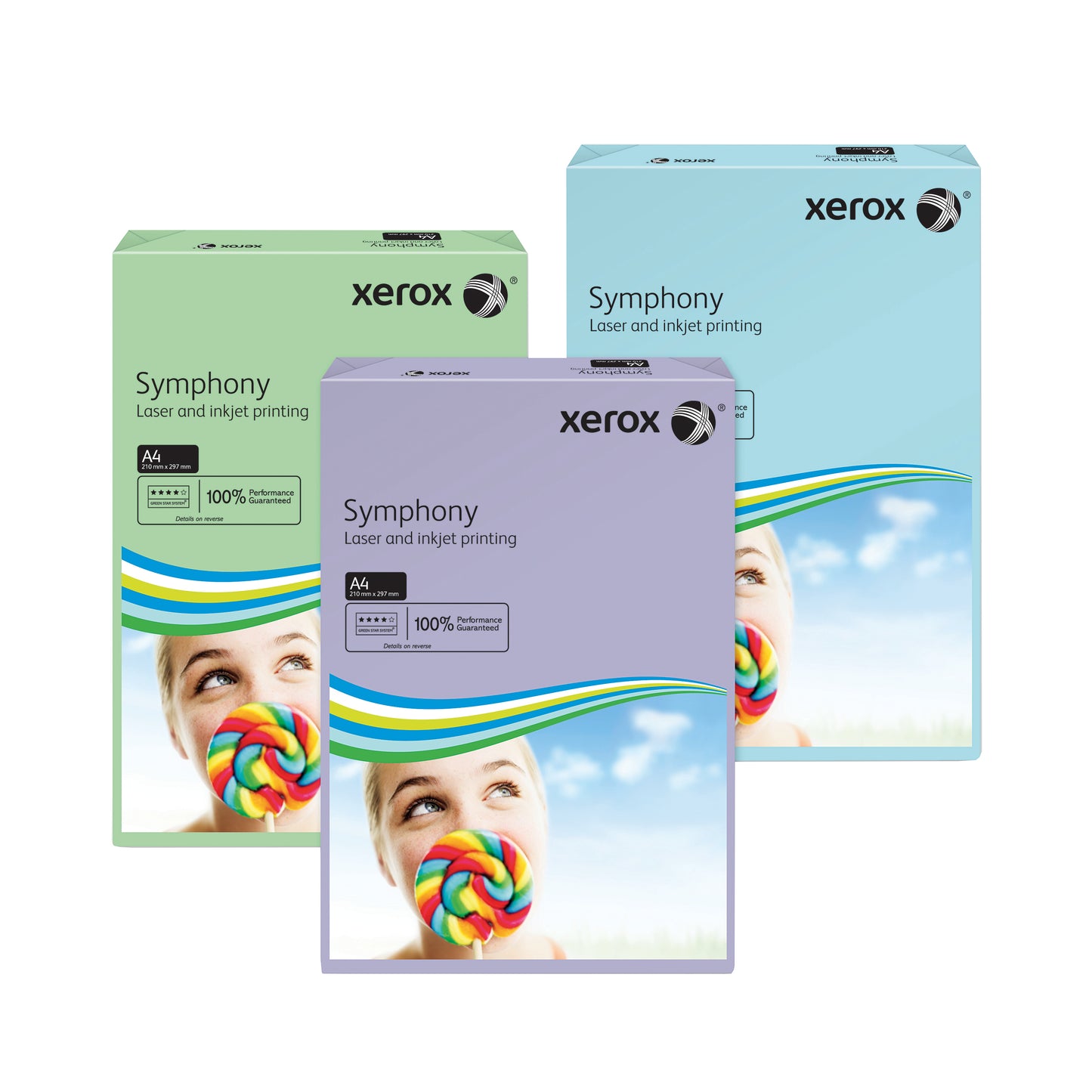 Xerox Symphony Medium Tints Mid Blue Ream A4 Paper 80gsm 003R93968 (Pack of 500) 003R93968