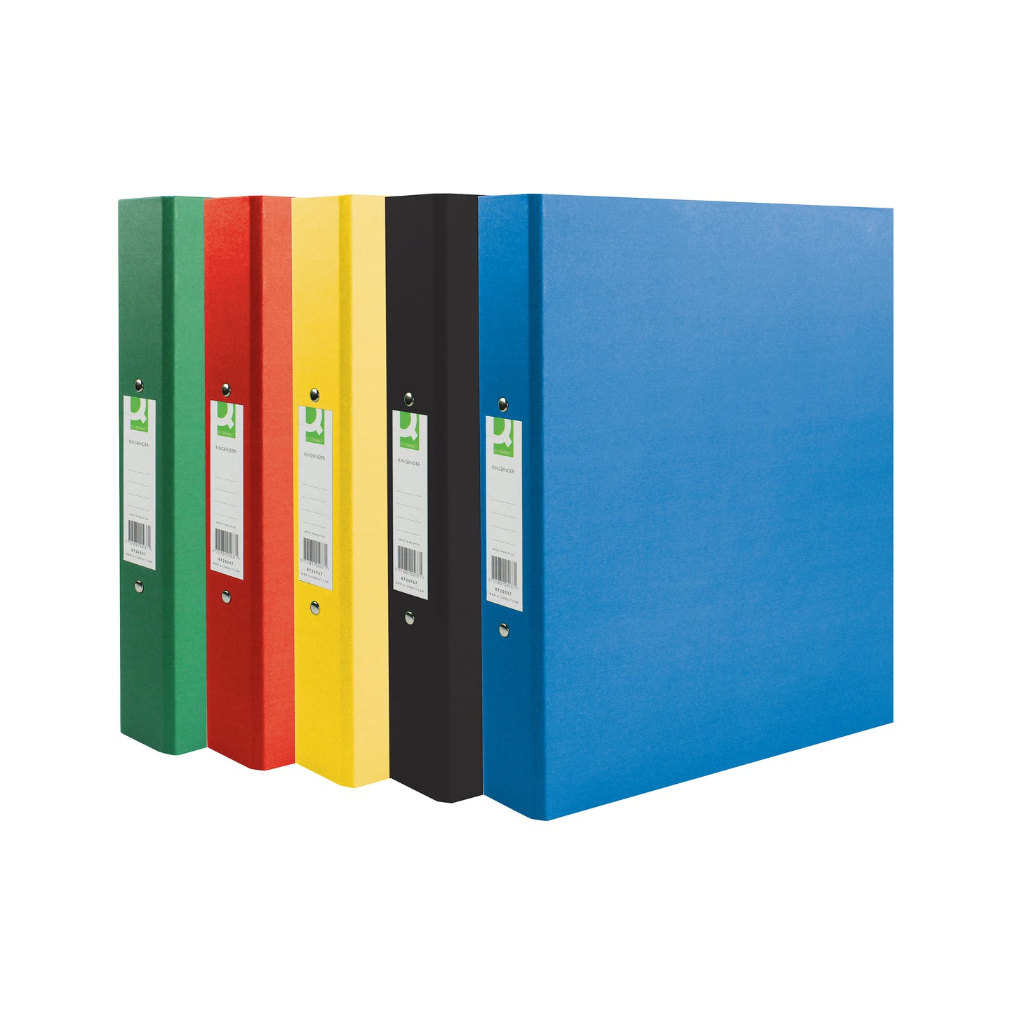 Q-Connect 2 Ring 25mm Paper Over Board Black A4 Binder (Pack of 10) KF20034