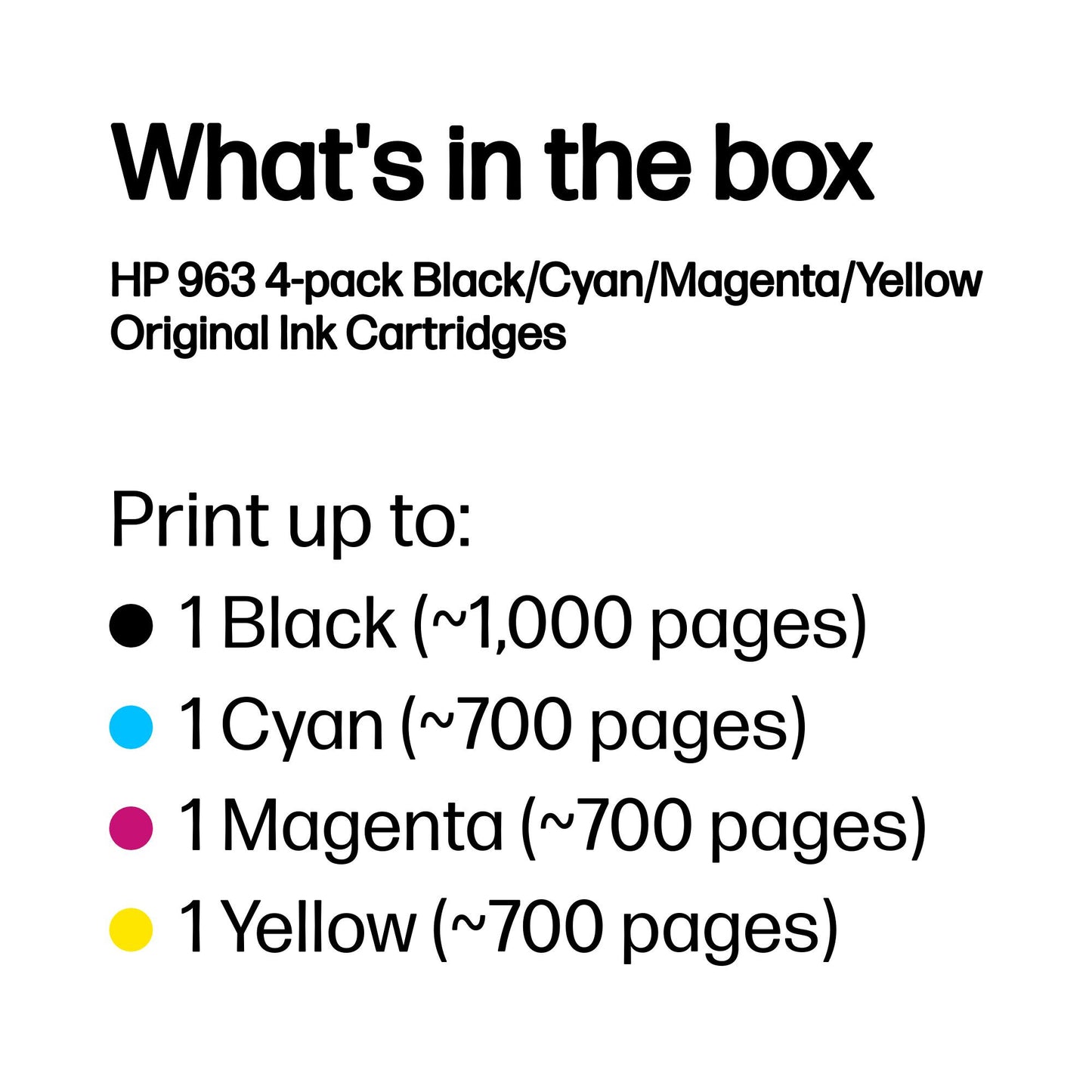 HP 963 4-pack Black/Cyan/Magenta/Yellow Original Ink Cartridges