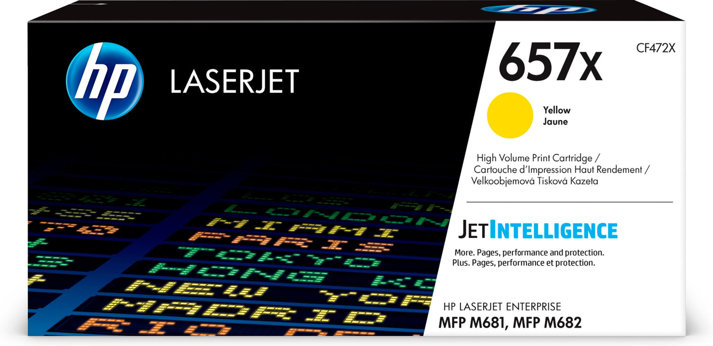 HP 657X High Yield Yellow Original LaserJet Toner Cartridge