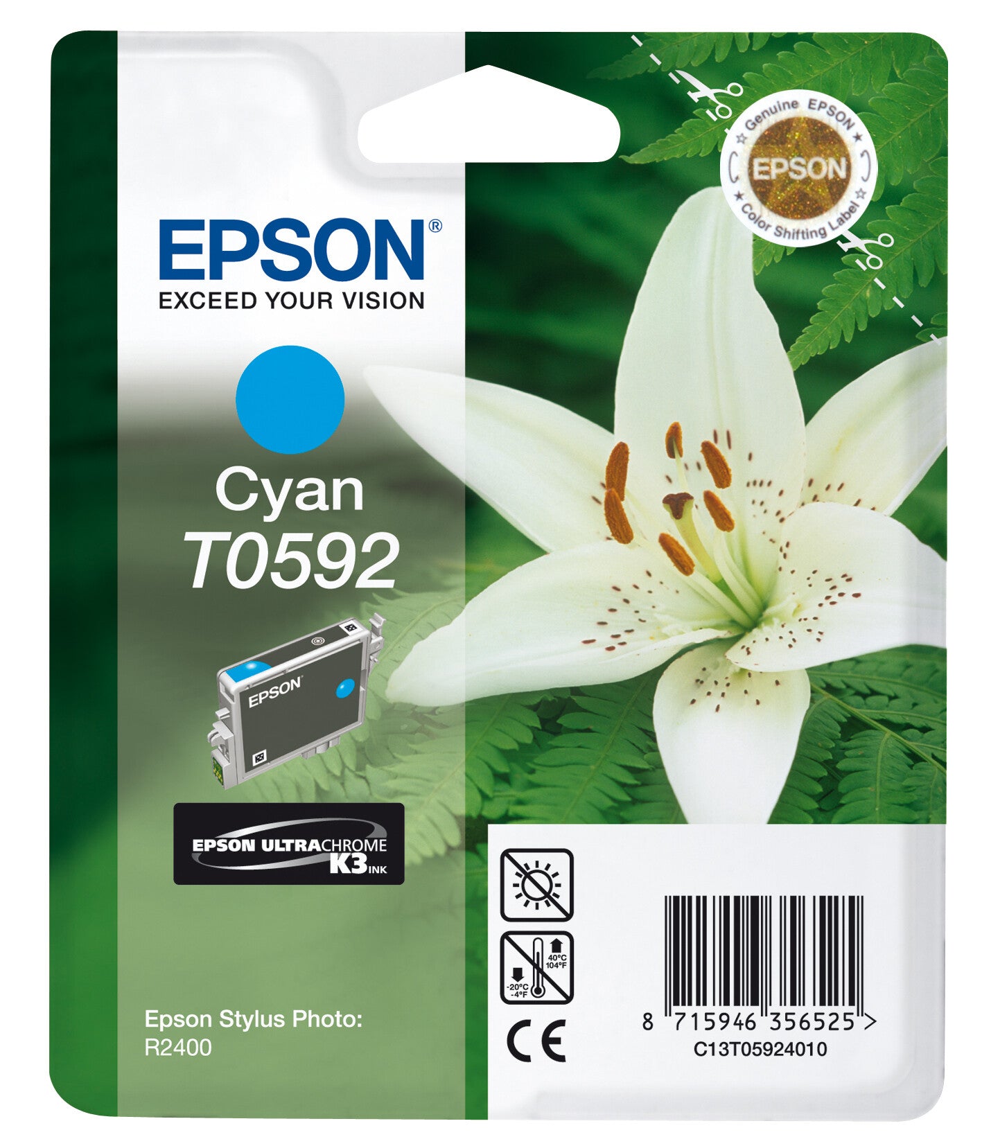 Epson Lily Singlepack Cyan T0592 Ultra Chrome K3