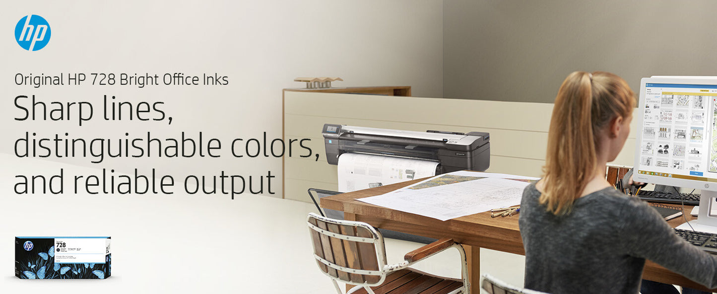 HP 728 130-ml Matte Black DesignJet Ink Cartridge