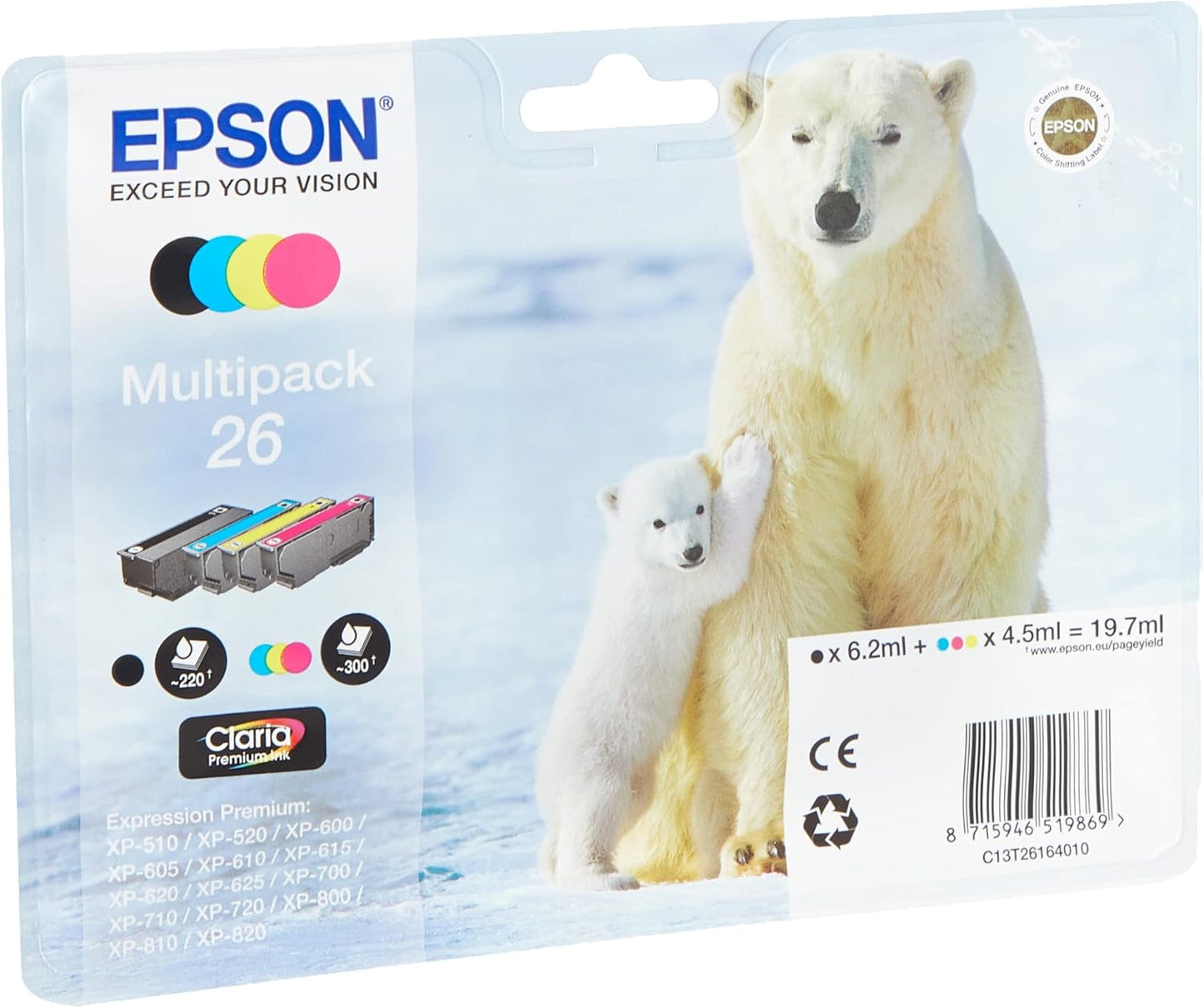 Epson Polar bear Multipack 4-colours 26 Claria Premium EasyMail