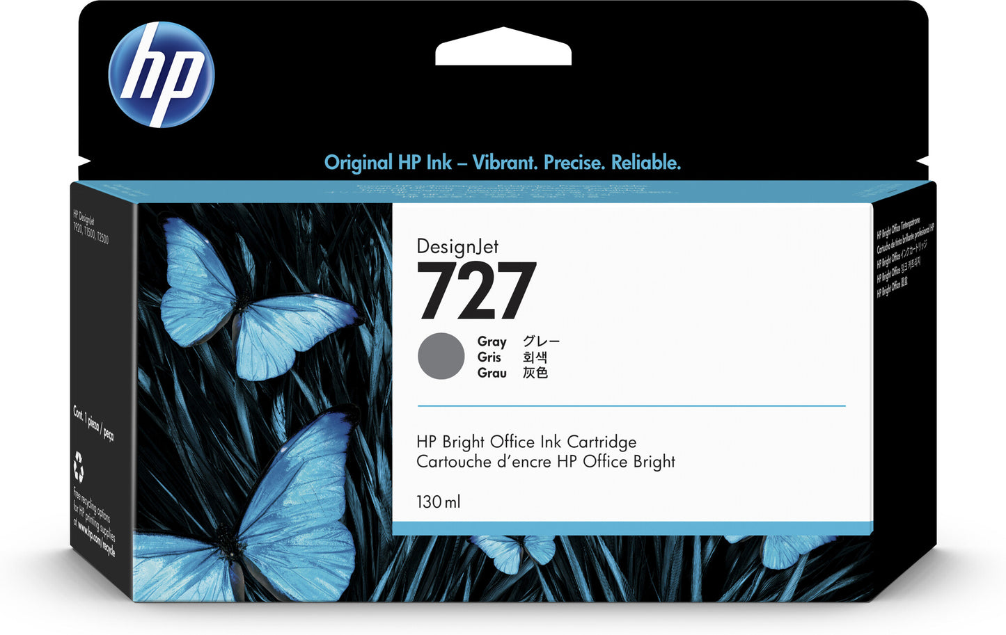HP 727 130-ml Gray DesignJet Ink Cartridge