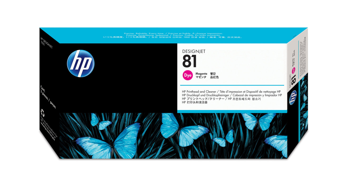 HP 81 Magenta DesignJet Dye Printhead and Printhead Cleaner