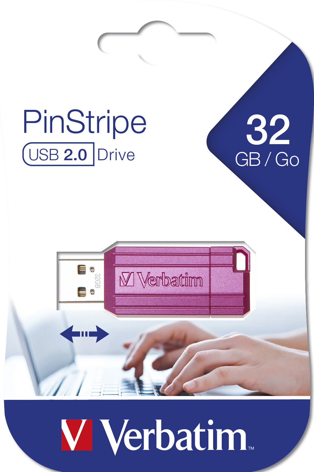 Verbatim PinStripe - USB Drive 32 GB - Hot Pink