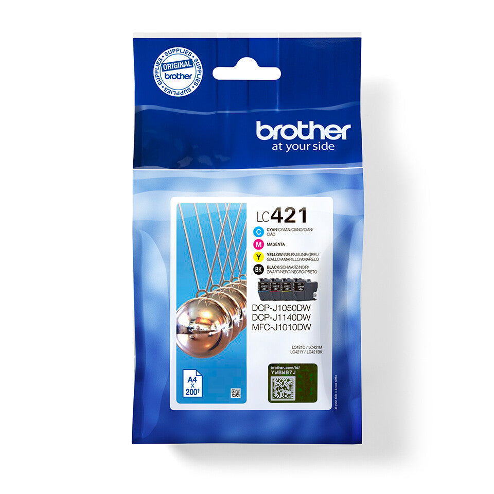 Brother LC421VAL ink cartridge 4 pc(s) Original Standard Yield Black, Cyan, Magenta, Yellow