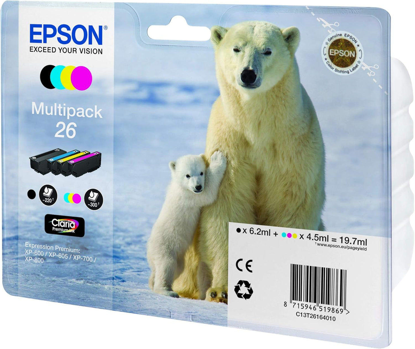 Epson Polar bear Multipack 4-colours 26 Claria Premium EasyMail