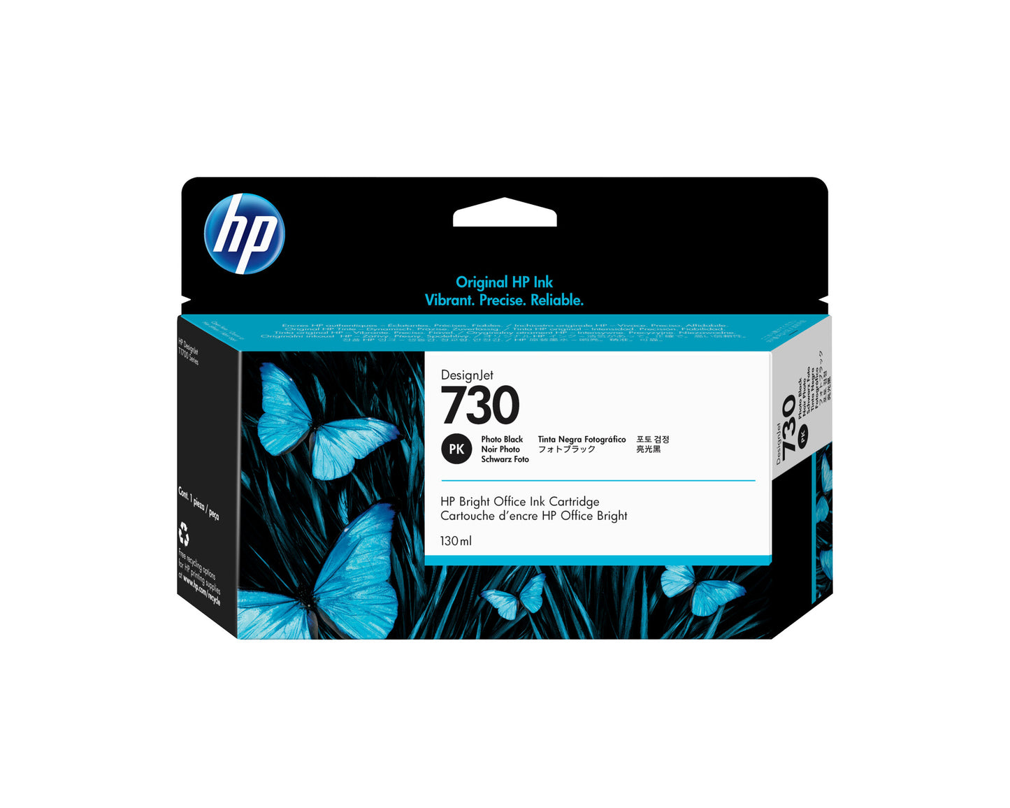 HP 730 130-ml Photo Black DesignJet Ink Cartridge