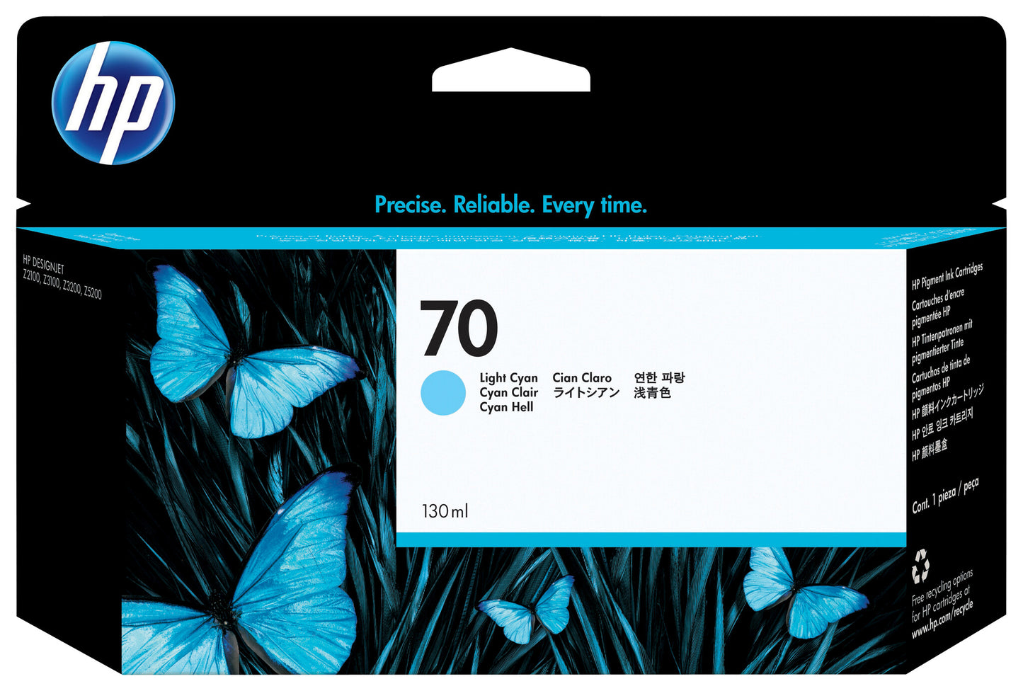HP 70 130-ml Light Cyan Ink Cartridge