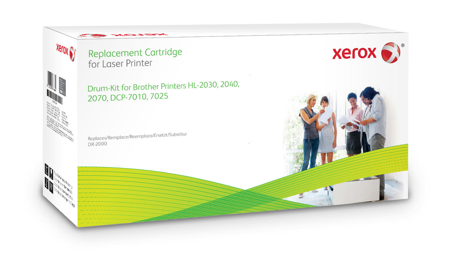 Xerox Drum cartridge. Equivalent to Brother DR2000. Compatible with Brother DCP-7010/DCP-7020, HL-2030, 2040, 2070N, INTELLIFAX 2820/2920, MFC-7220/7225N, 7420, 7820/7820N
