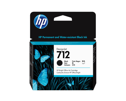 HP 712 80-ml Black DesignJet Ink Cartridge