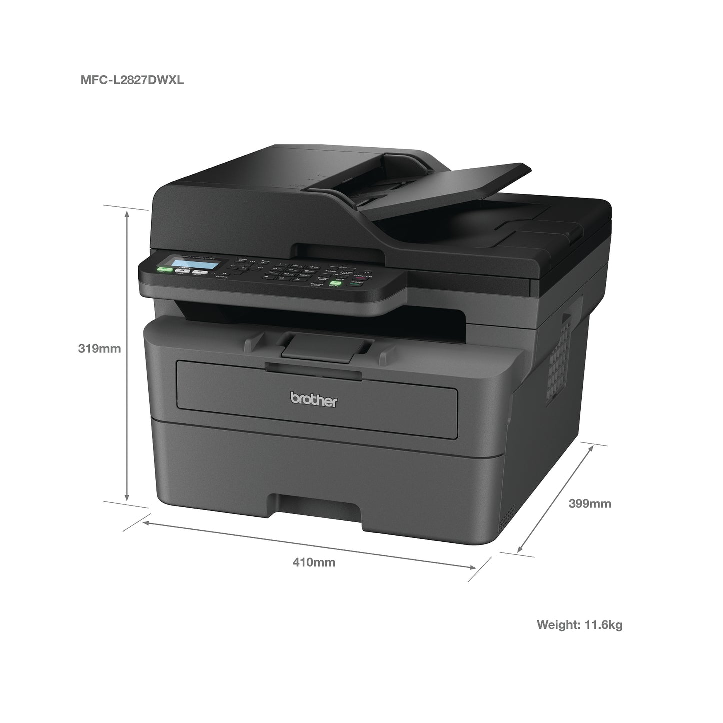 Brother MFC-L2827DWXL Laser A4 1200 x 1200 DPI 32 ppm Wi-Fi