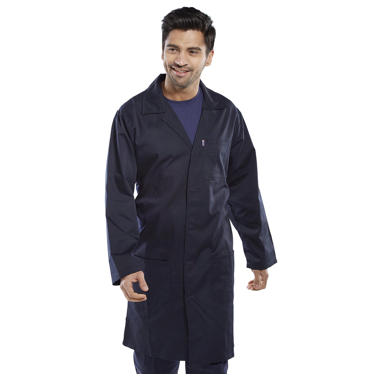 Beeswift Polycotton Warehouse Coat Navy Blue 54