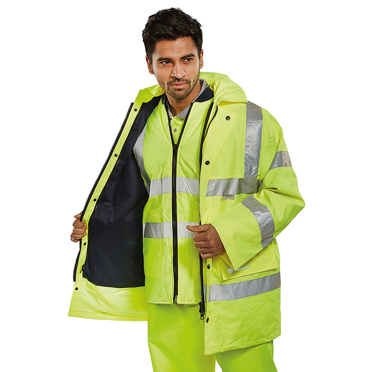 Beeswift 4 In 1 High Visibility Jacket and Bodywarmer Saturn Yellow 3XL