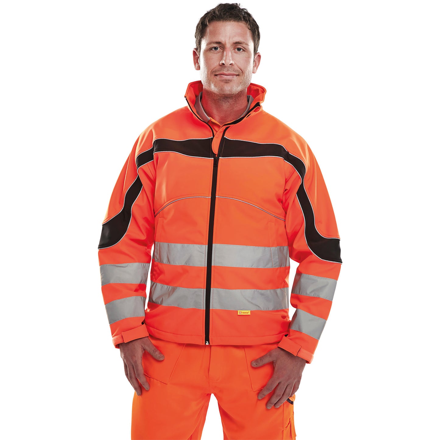 Beeswift Eton High Visibility Soft Shell Jacket Orange/Black L