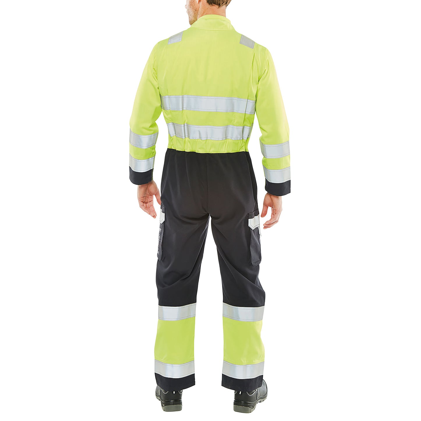 Beeswift ARC Flash High Visibility Coverall Saturn Yellow/Navy Blue 40