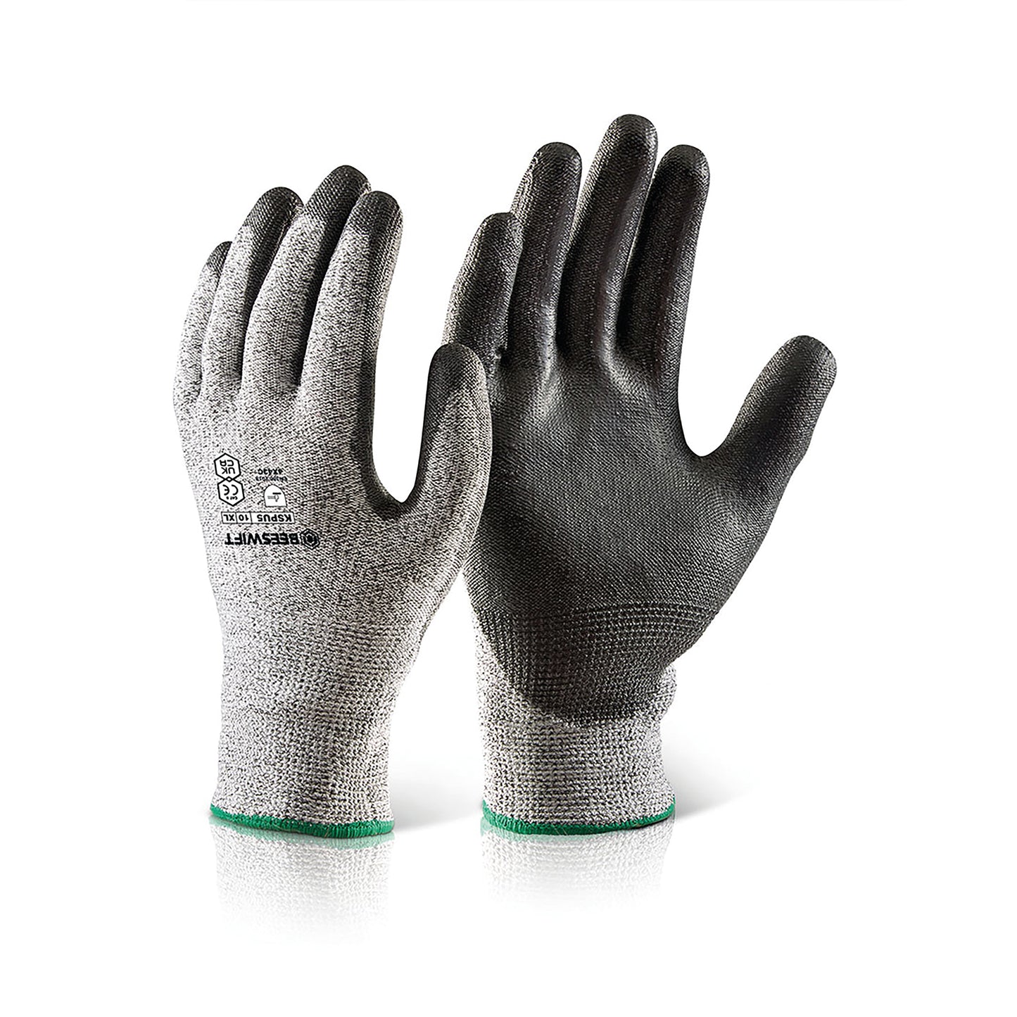 Beeswift Kutstop Polyurethane Gloves 1 Pair Black XL