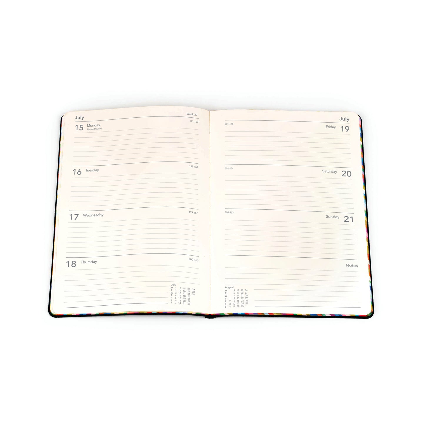 Collins Edge Rainbow A5 Diary Week to View 2025 Blue ED153.U57-25