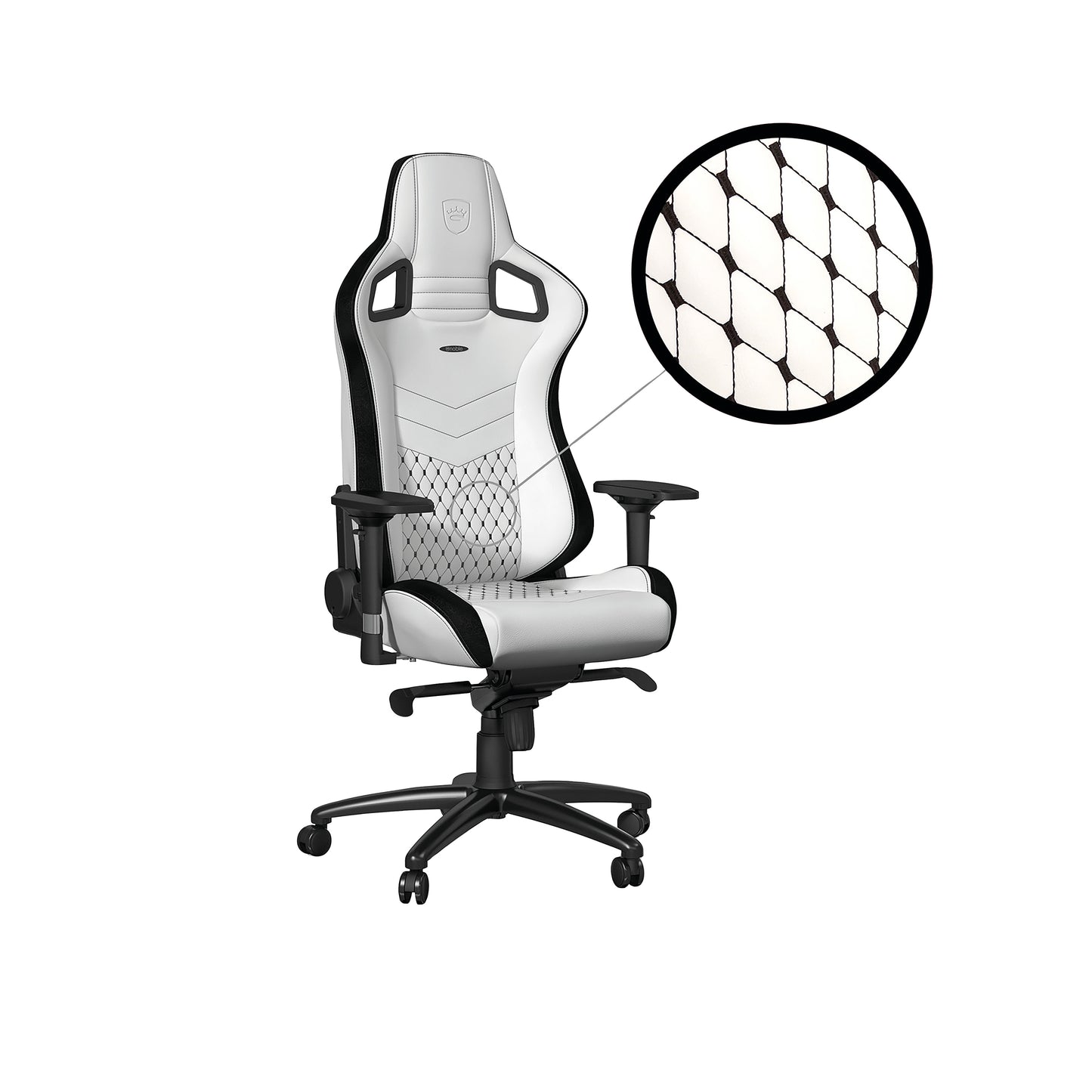 noblechairs EPIC Gaming Chair Faux Leather White/Black GC-00F-NC