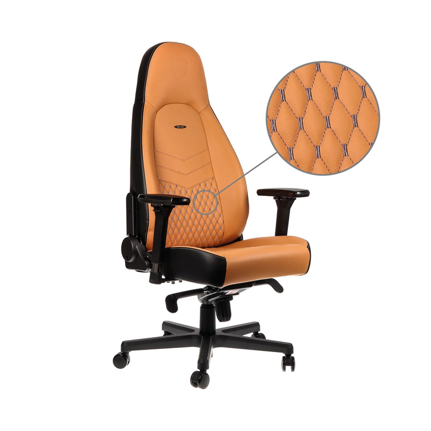 noblechairs ICON Gaming Chair Top Grain Leather Cognac/Black/Gunmetal GC-00M-NC