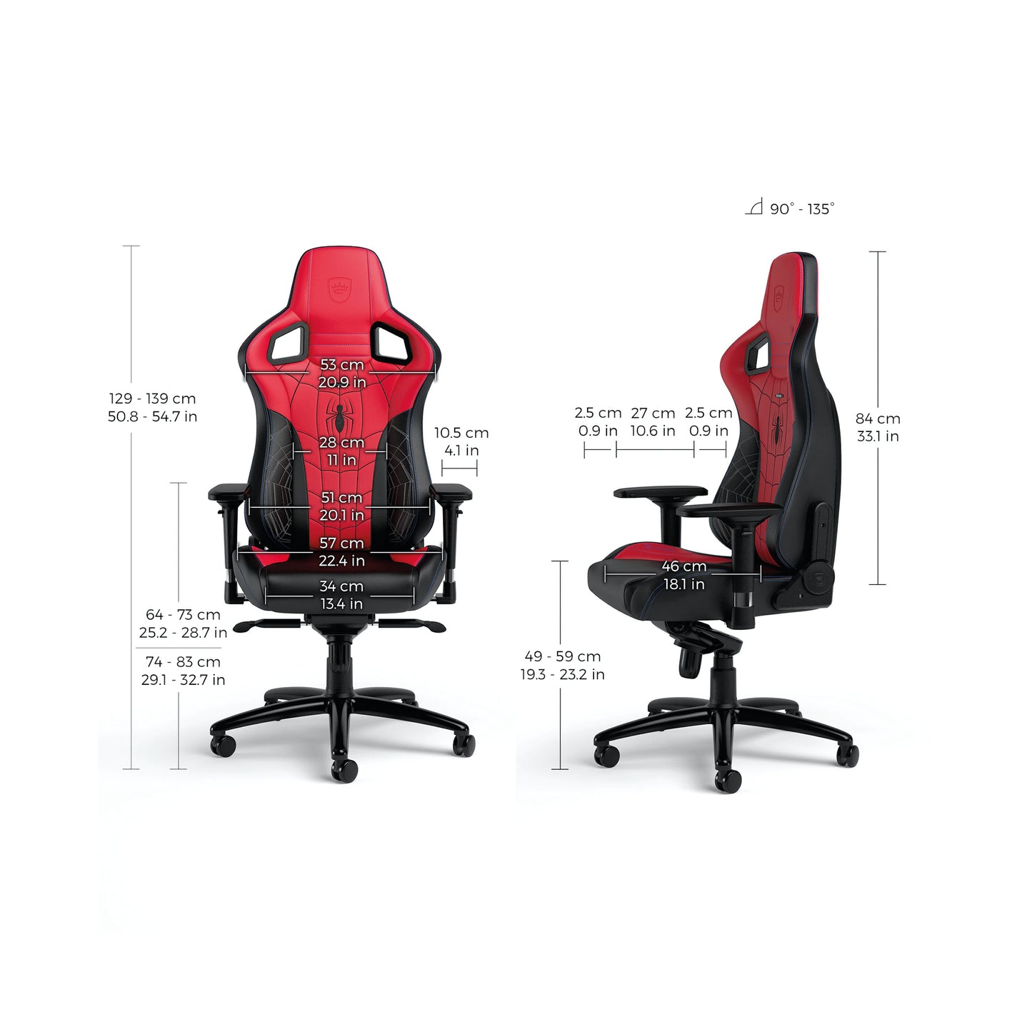 noblechairs EPIC Gaming Chair Faux Leather Spider-Man Edition GC-03A-NC