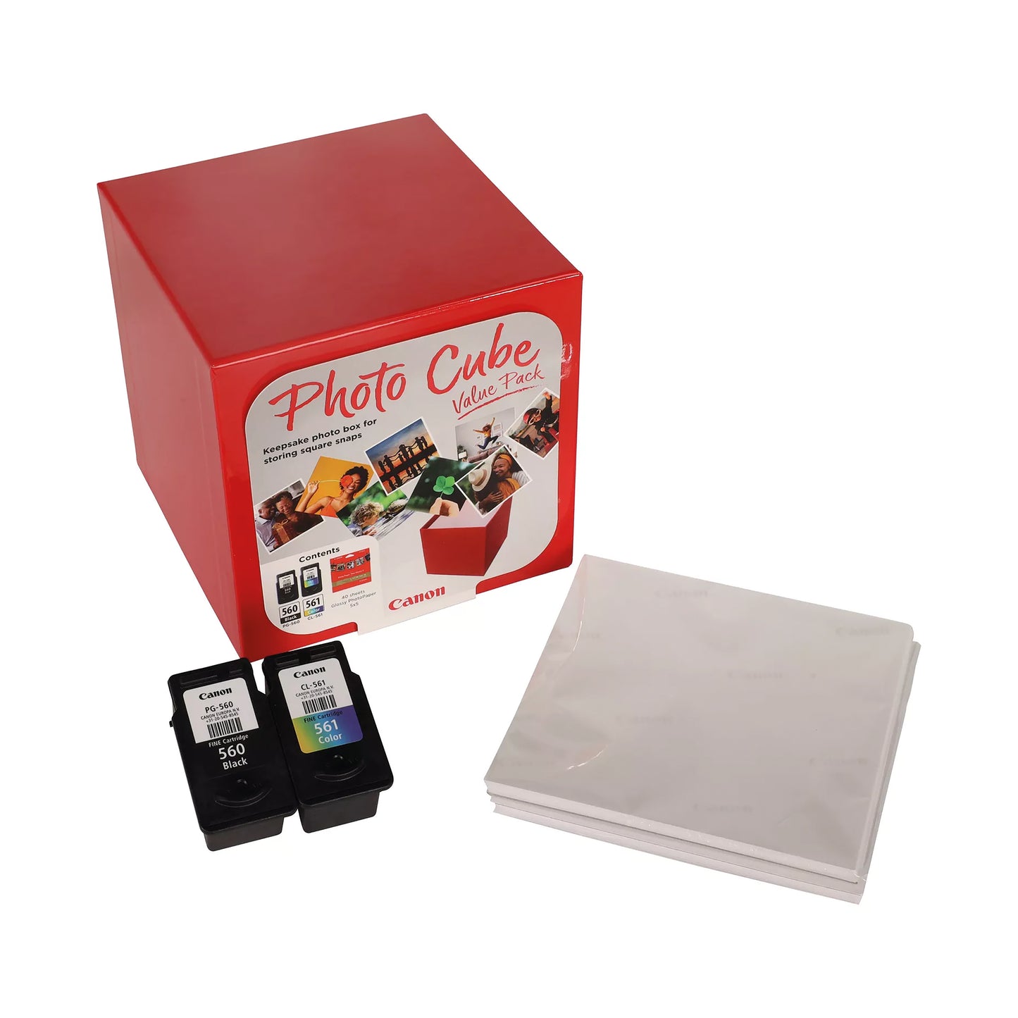 Canon Photo Cube PG-560/CL-561 Ink/PP-201 5x5 Inch Glossy II Photo Paper Black/CMY 3713C007
