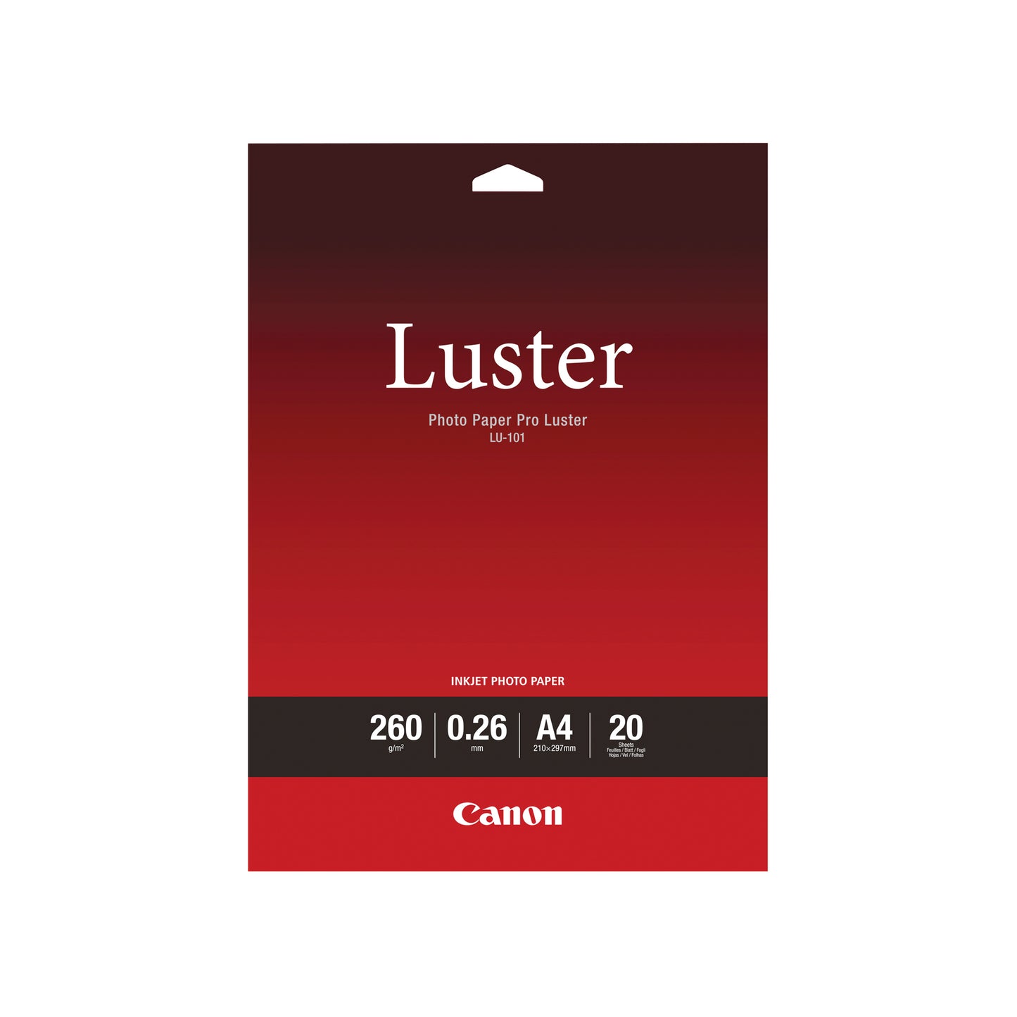 Canon A4 Pro Luster Photo Paper 260gsm (Pack of 20) 6211B006