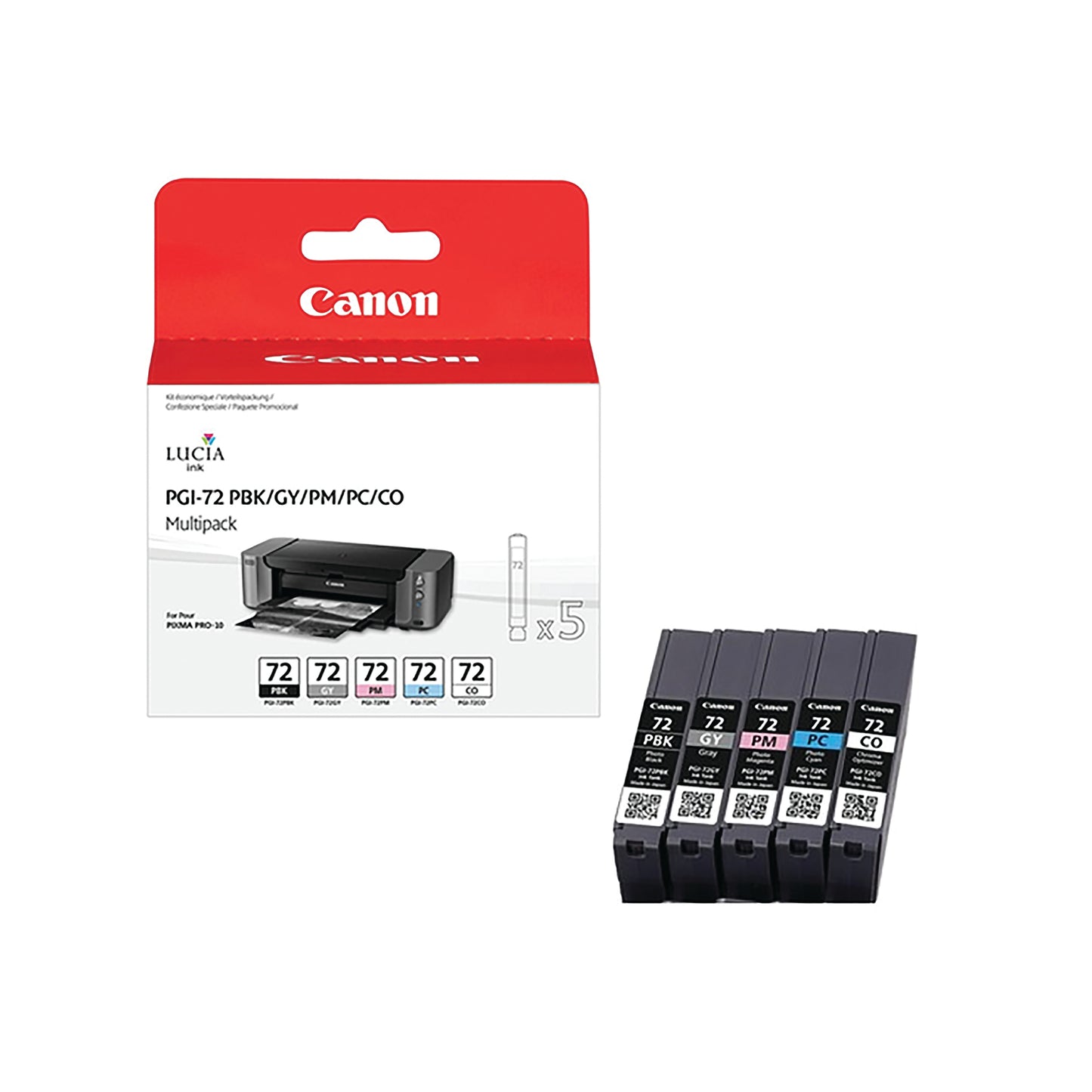 Canon PGI-72 Inkjet Cartridge Multipack PBK/GY/PM/PC/CO Pack 5 6403B007