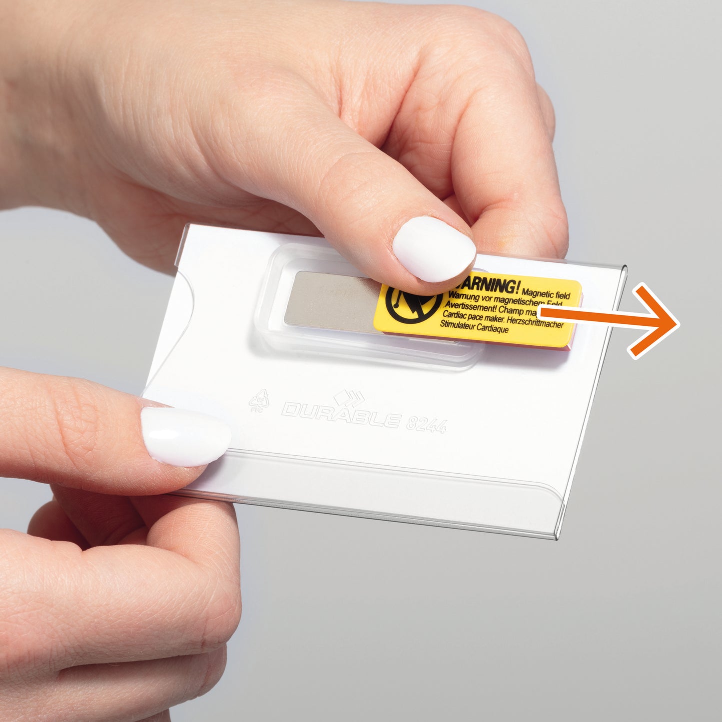 Durable Name Badge w/Magnet Place and Hold 54x90mm (Pack of 25) 824419