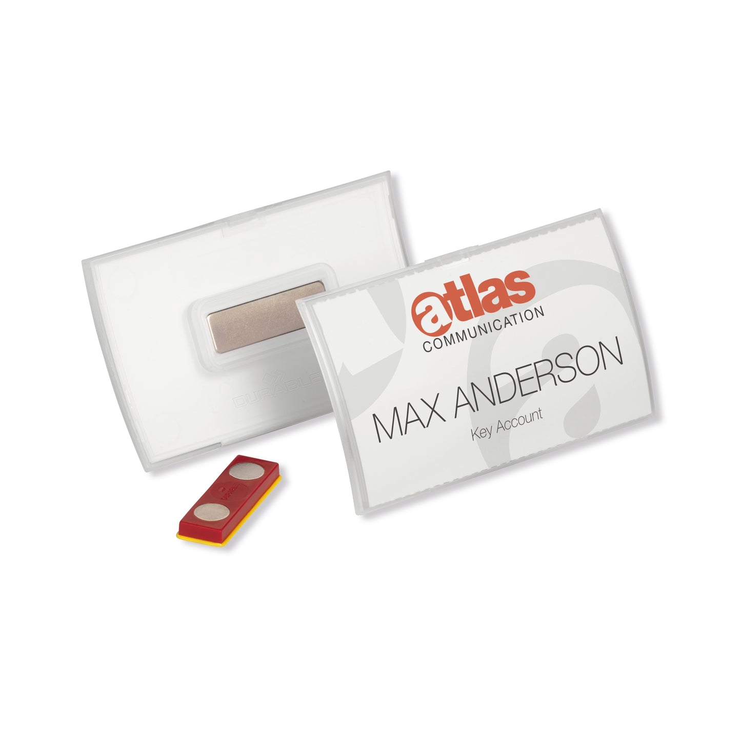 Durable Name Badge CLICK FOLD w/Magnet Place/Hold 54x90 (Pack of 10) 826019