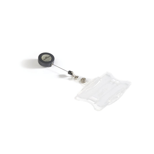 Durable Security Pass Holder with Badge Reel 54x85mm Clear (Pack of 10) 801119