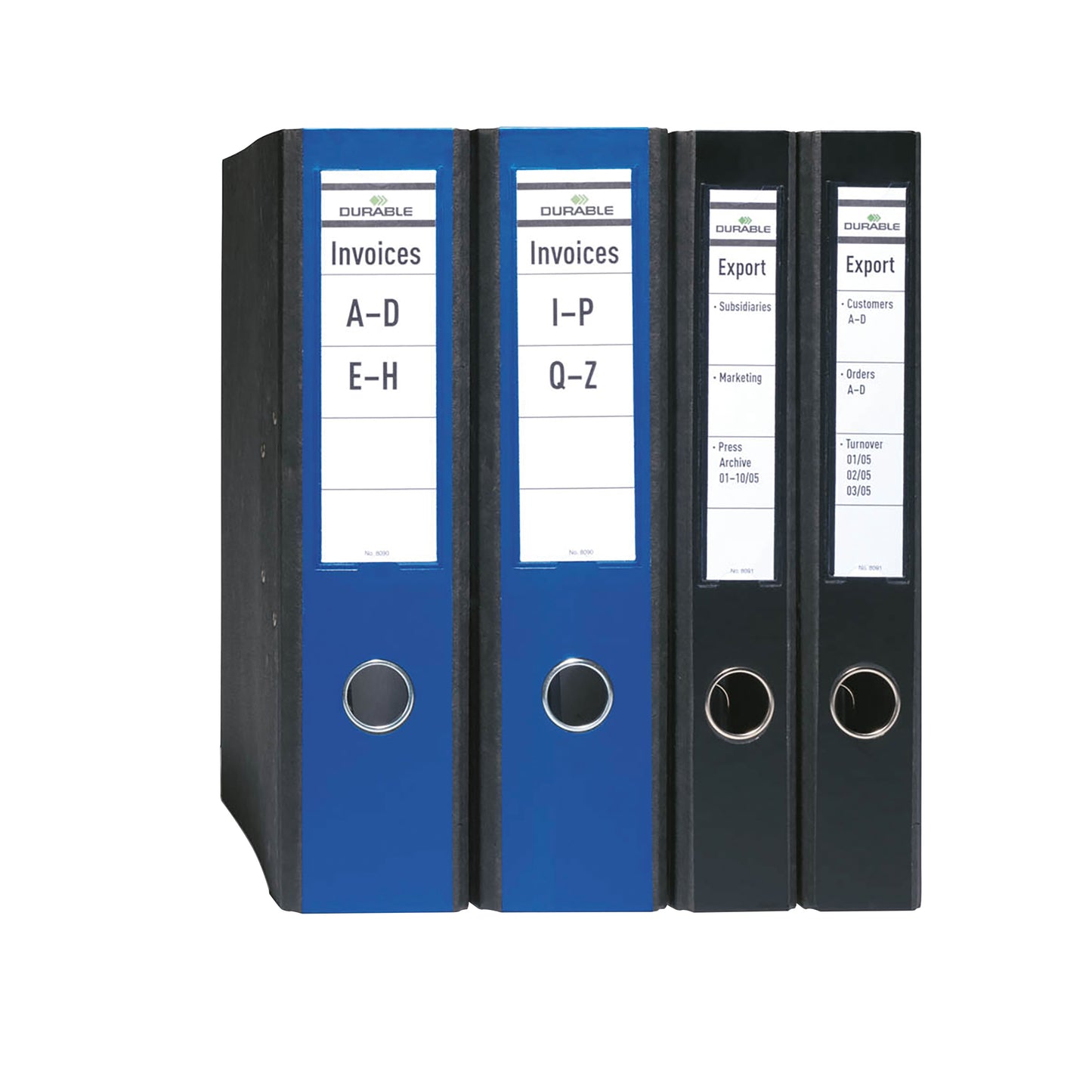 Durable Ordofix Self-Adhesive File Spine Label 60mm Assorted (Pack of 10) 8090/00