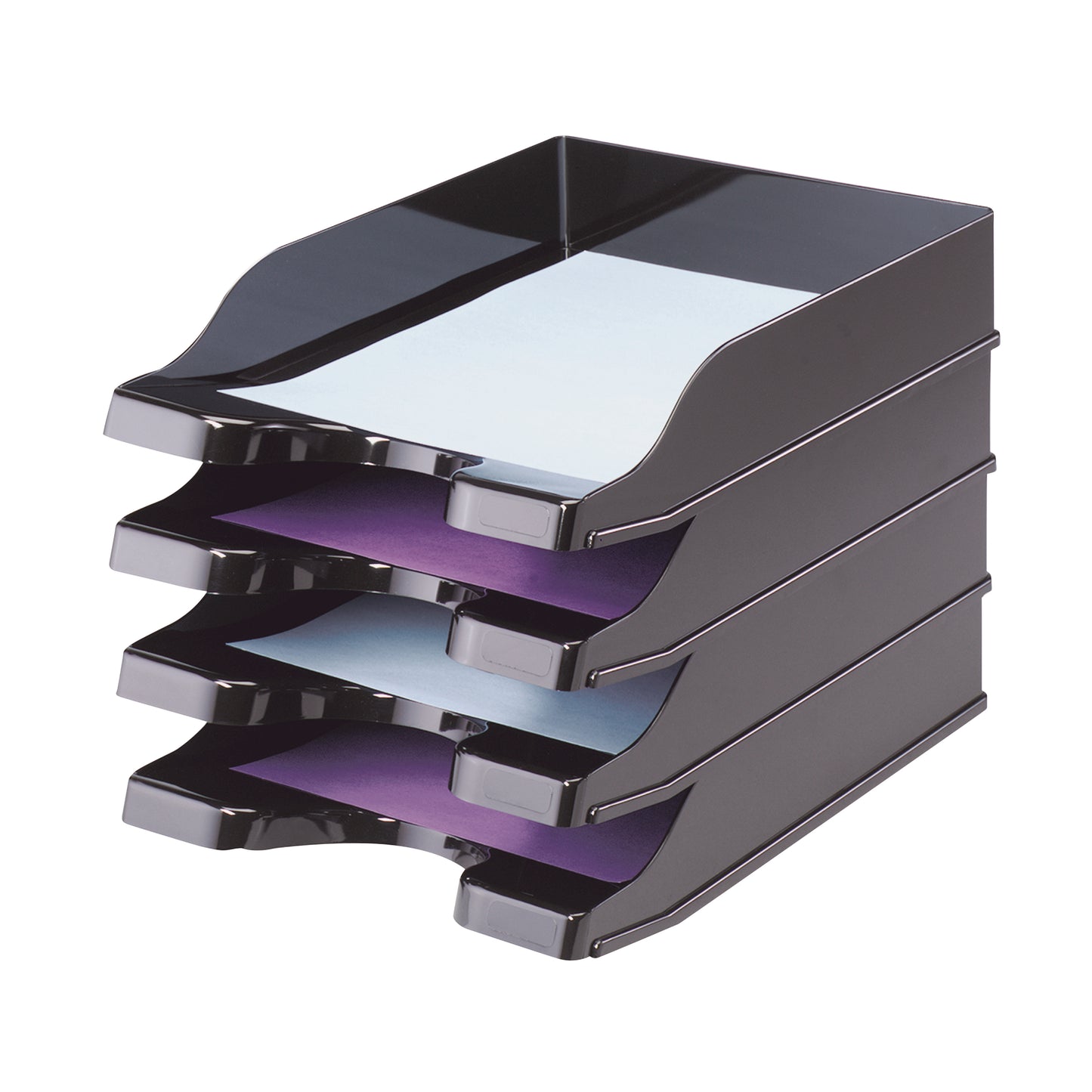 Deflecto SteriTouch Stacking Letter Tray Black CP130STBLK