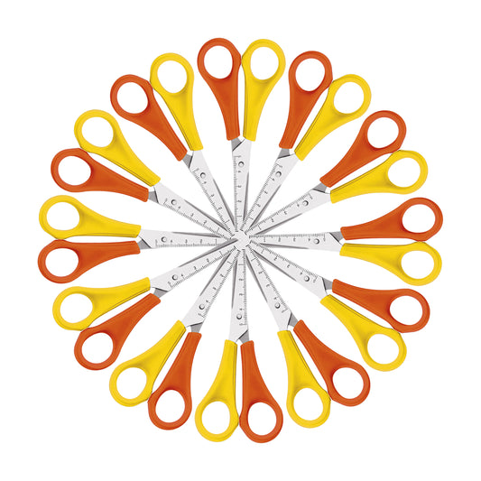 Westcott Left Handed Scissors 130mm Yellow/Orange (Pack of 12) E-21593 00