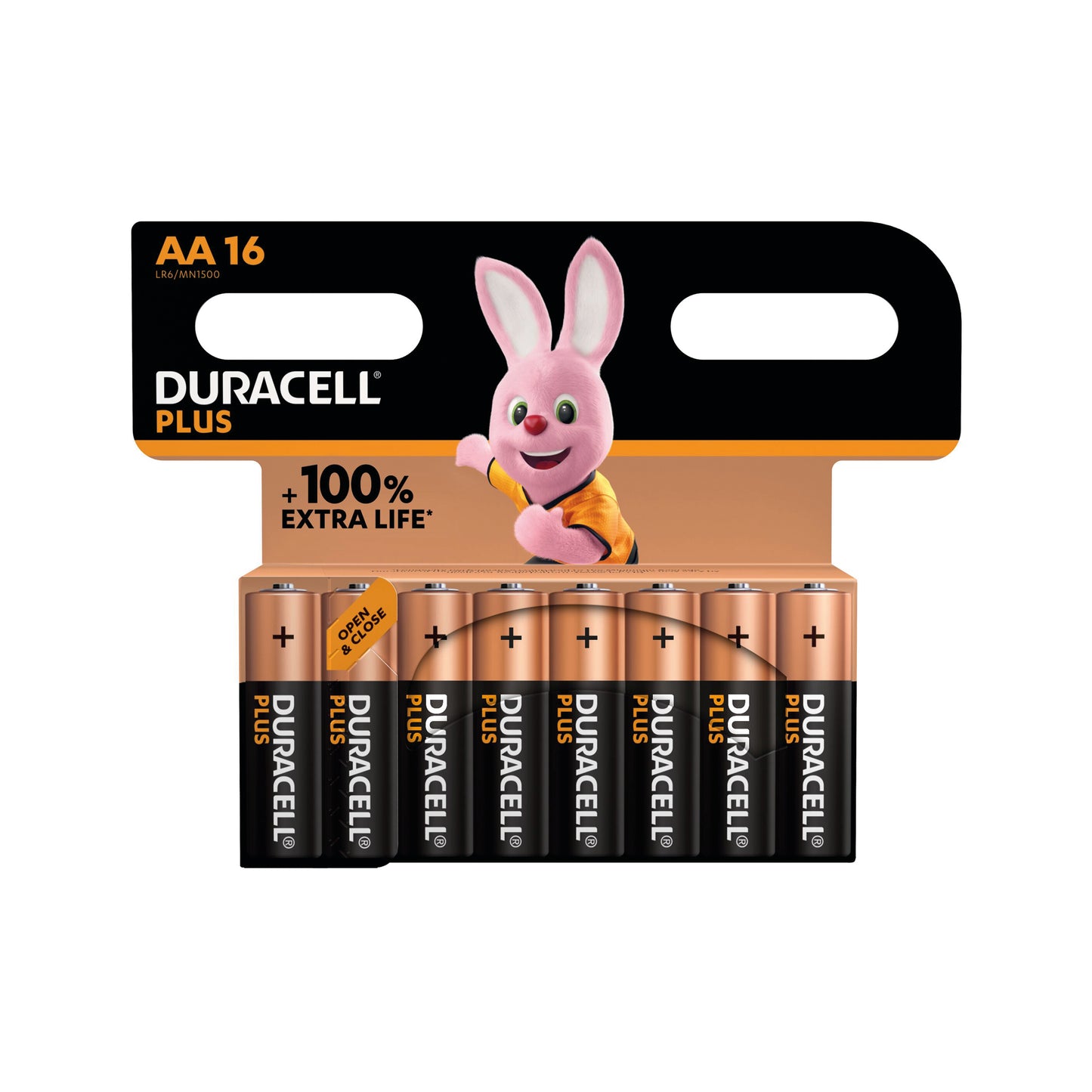 Duracell Plus AA Battery Alkaline 100% Extra Life (Pack of 16) 5009375