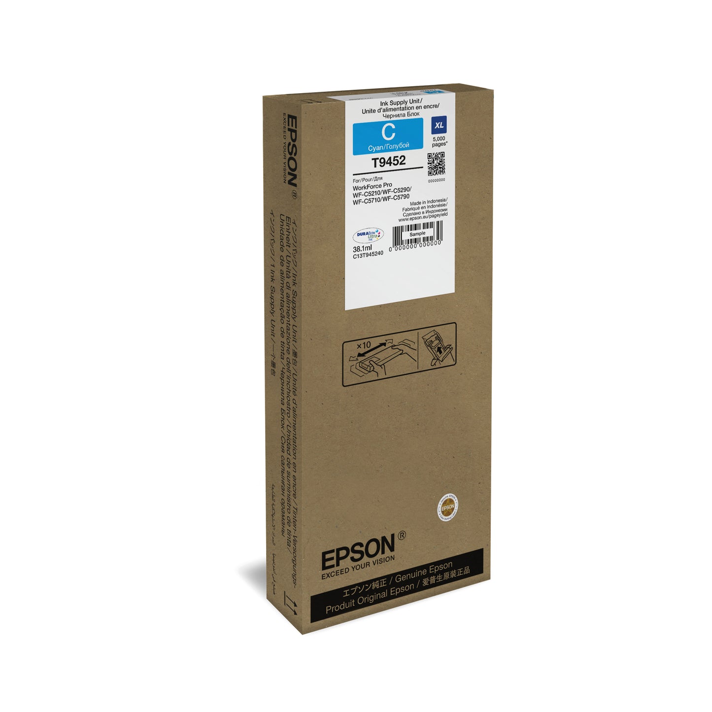 Epson T9452 XL Ink Supply Unit For WF-C52xx/WF-C57xx Series Cyan C13T945240
