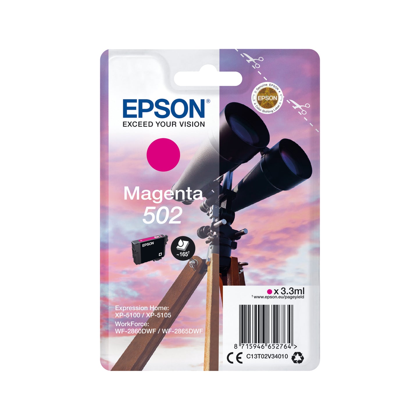 Epson 502 Ink Cartridge Binoculars Magenta C13T02V34010