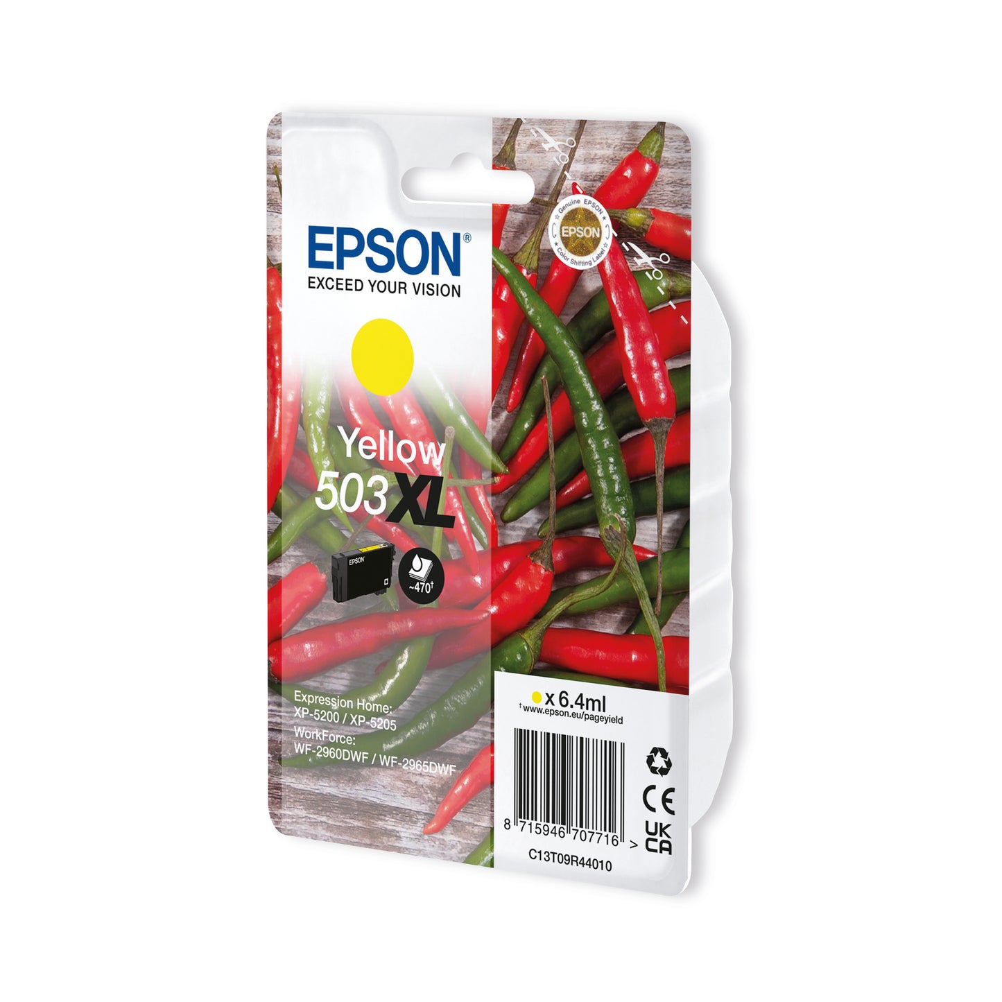 Epson 503XL Ink Cartridge High Yield Chilli Yellow C13T09R44010