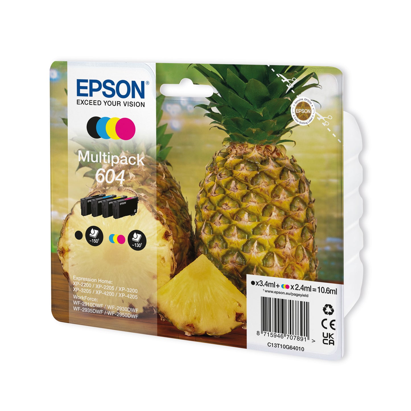 Epson 604 Ink Cartridge Multipack Pineapple CMYK C13T10G64010